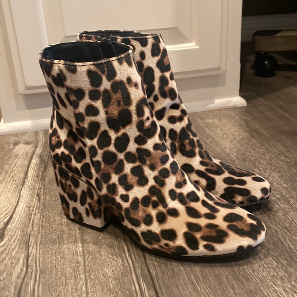 Madden Girl Leopard Booties/Boots, Size 6.5 in Womens